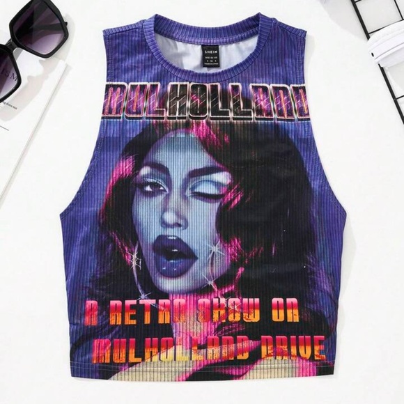 Tops - Purple Graphic Tank Top